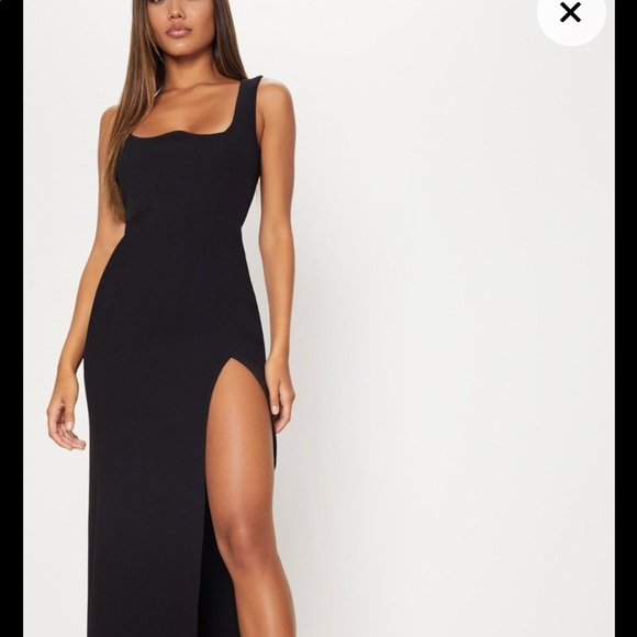 black maxi dress pretty little thing